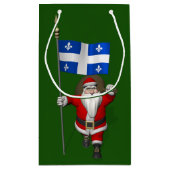 Petit Sac Cadeau Le Père Noël Avec L'Enseigne Du Québec (Dos)