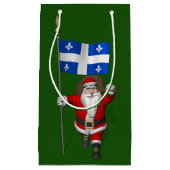 Petit Sac Cadeau Le Père Noël Avec L'Enseigne Du Québec (Devant)
