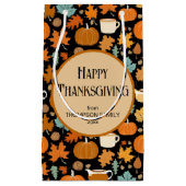 Petit Sac Cadeau Le style rétro Thanksgiving citrouille feuilles (Devant)