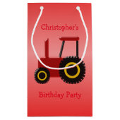 Petit Sac Cadeau Le tracteur rouge ajoutent juste l'anniversaire (Dos)