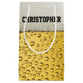 Petit Sac Cadeau Le verre de bière personnalisent (Devant)