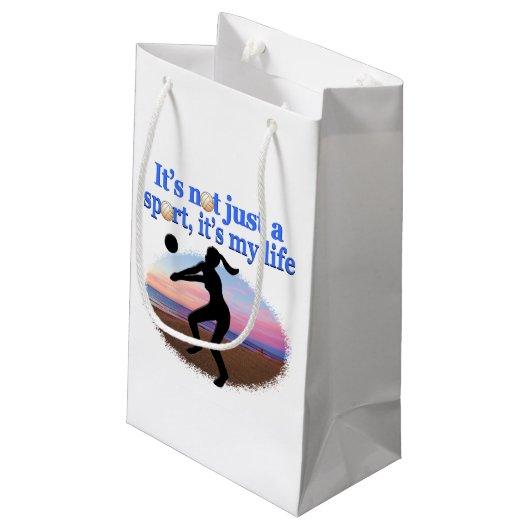 PETIT SAC CADEAU LE VOLLEYBALL INSPIRATIONNEL EST MON DESIGN DE VIE (Dos Angle)