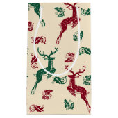 Petit Sac Cadeau Leaping Cerf Et Holly (Devant)