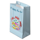 Petit Sac Cadeau Leaping Hares editable Easter (Devant Angle)