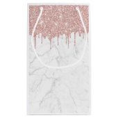 Petit Sac Cadeau Lecteurs de Parties scintillant or Rose moderne en (Dos)