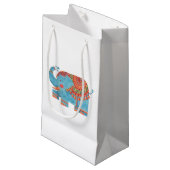 Petit Sac Cadeau L'éléphant bleu (Devant Angle)