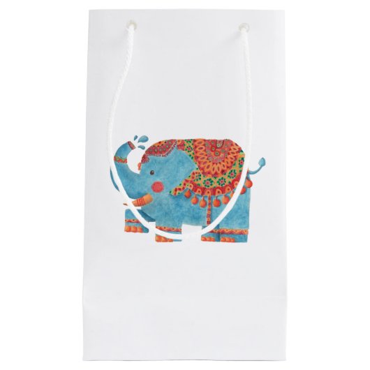 Petit Sac Cadeau L'éléphant bleu (Devant)