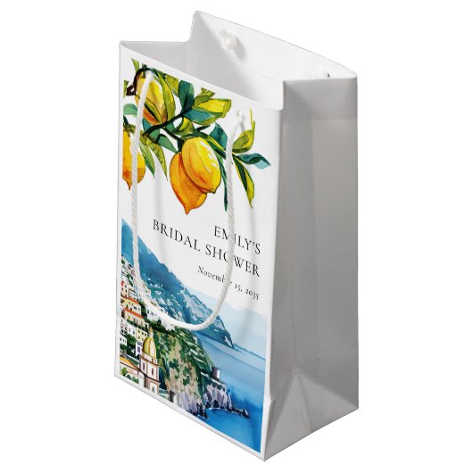 Petit Sac Cadeau Lemon Citrus Côte d'Amalfi Enterrement de Vie de J (Devant Angle)