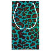 Petit Sac Cadeau Léopard Brown et Turquoise (Dos)
