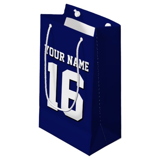 Petit Sac Cadeau L'équipe de Jersey de sports Blue Navy (Devant Angle)