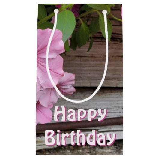 Petit Sac Cadeau Les fleurs de pétunia rose (Devant)