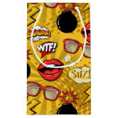 Petit Sac Cadeau Les lèvres rétro Bomb Rouge/Or ID553 (Dos)