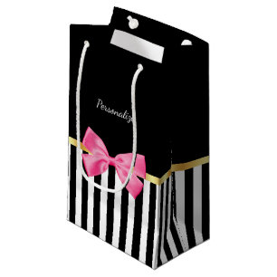 Petit Sac Cadeau Les roses indien Girly cintrent les rayures