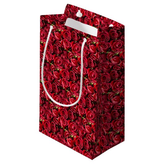 Petit Sac Cadeau Les Roses rouges de la Saint-Valentin (Devant Angle)