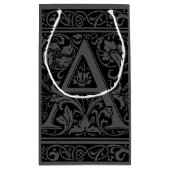 Petit Sac Cadeau Lettre A Monogramme Médiéval Art Nouveau (Dos)