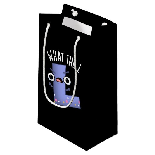 Petit Sac Cadeau Lettre L Funny L Pun Dark BG (Devant Angle)