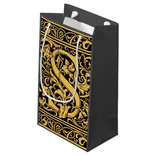 Petit Sac Cadeau Lettre S Monogramme médiéval Art Nouveau (Dos Angle)