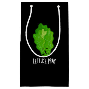 Petit Sac Cadeau Lettuce Pray Funky Veggie Pun Dark BG