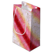 Petit Sac Cadeau Lever du soleil de Sakura rose tombant (Dos Angle)