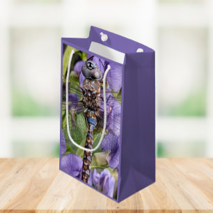 Petit Sac Cadeau Libellule Darner aux Yeux Bleus sur Fleur