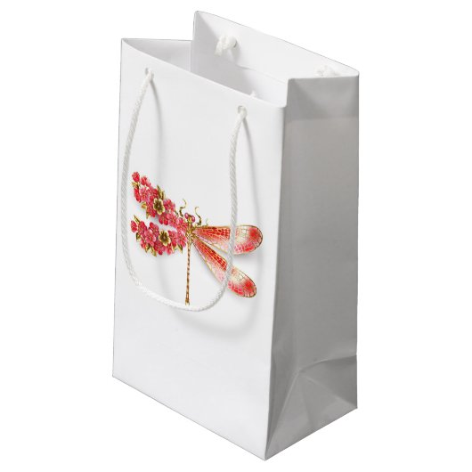 Petit Sac Cadeau libellule de fleurs avec sakura de bijoux (Dos Angle)