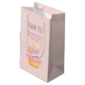 Petit Sac Cadeau Licorne Cupcake Rose Rose Merci (Dos Angle)