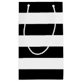 Petit Sac Cadeau Ligne à rayures blanches et noires personnalisées (Dos)