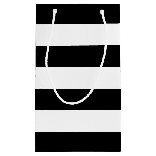 Petit Sac Cadeau Ligne à rayures blanches et noires personnalisées (Dos)