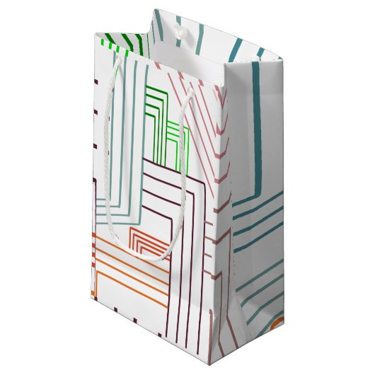 Petit Sac Cadeau Lignes Art Déco (Devant Angle)