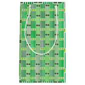 Petit Sac Cadeau Lignes et boîtes vertes (Devant)