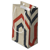 Petit Sac Cadeau Lignes graphiques orange et bleu (Dos Angle)