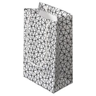 Petit Sac Cadeau Lignes noires et blanches