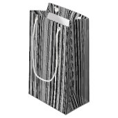 Petit Sac Cadeau Lignes noires et blanches (Devant Angle)
