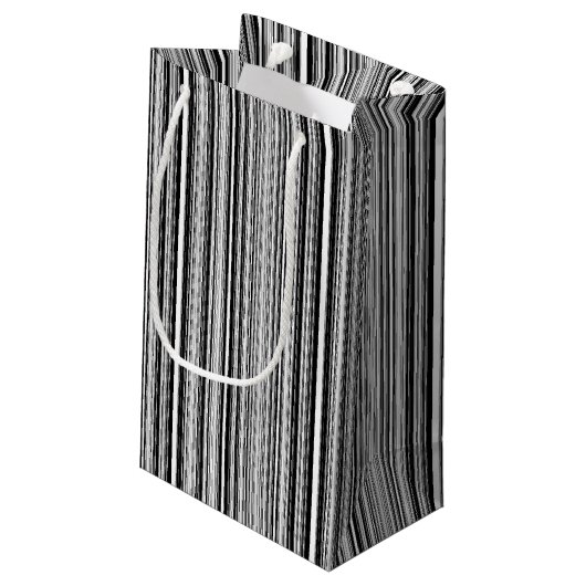 Petit Sac Cadeau Lignes noires et blanches (Dos Angle)