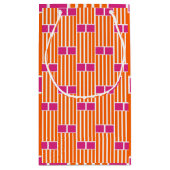 Petit Sac Cadeau Lignes orange et boîtes roses (Dos)