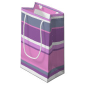 Petit Sac Cadeau Lilac rayures (Devant Angle)