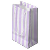 Petit Sac Cadeau Lilac violet et blanc bonbons rayures (Devant Angle)