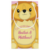Petit Sac Cadeau Lion Baby shower rose (Dos)