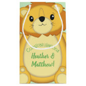 Petit Sac Cadeau Lion Baby shower vert (Dos)