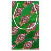 Petit Sac Cadeau Lion Christmas on Green (Dos)