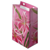 Petit Sac Cadeau Lis rose (Devant Angle)