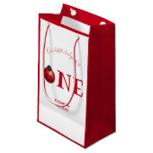 Petit Sac Cadeau Little Ladybug Un premier anniversaire Rouge Blanc (Devant Angle)