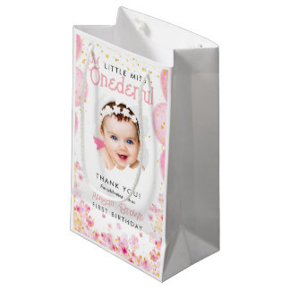 Petit Sac Cadeau Little miss onderme fête rose 1er anniversaire