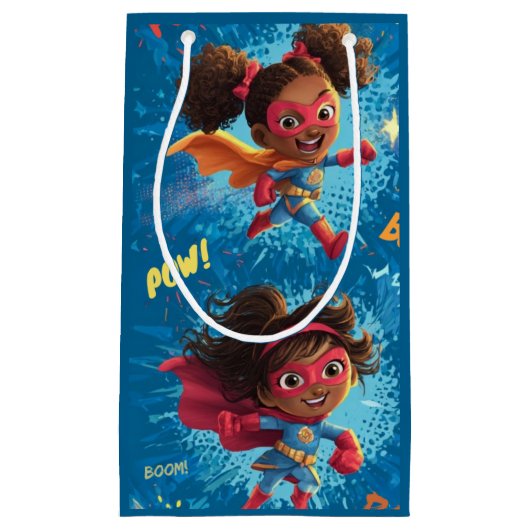 Petit Sac Cadeau Little Superheroes Party (Devant)