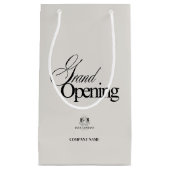 Petit Sac Cadeau Logo calligraphié moderne beige pour entreprise av (Devant)