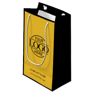 Petit Sac Cadeau Logo de société d'entreprise jaune et noir