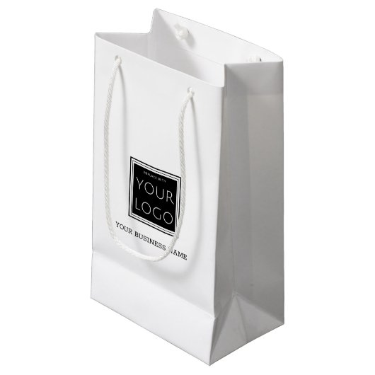 Petit Sac Cadeau Logo de votre entreprise avec nom promotionnel (Devant Angle)
