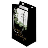 Petit Sac Cadeau Logo d'entreprise moderne Joyeuses Fêtes (Devant Angle)