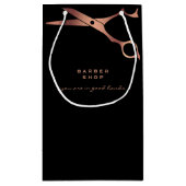 Petit Sac Cadeau Logo des ciseaux en cuivre noir (Dos)