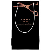 Petit Sac Cadeau Logo des ciseaux en cuivre noir (Devant)